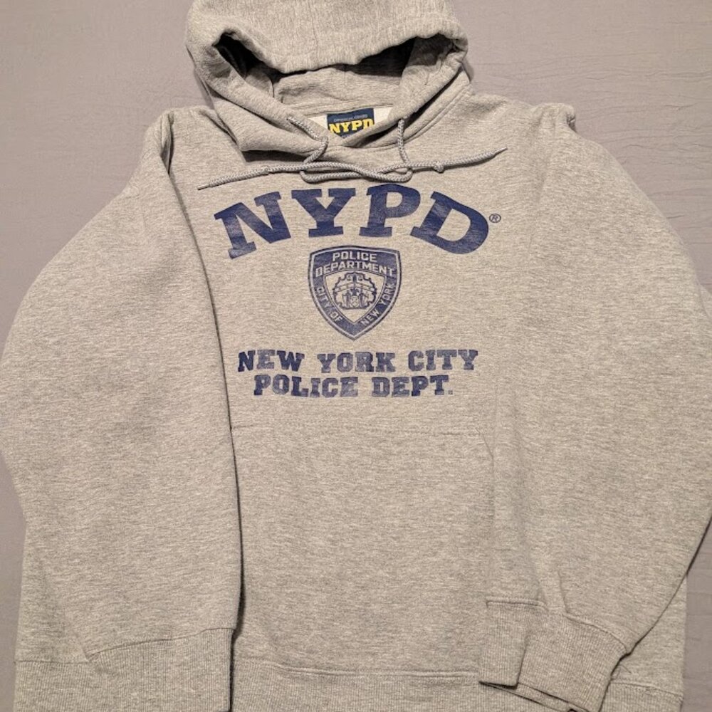 Gray NYPD Sweatshirt with Badge Logo. Size Large